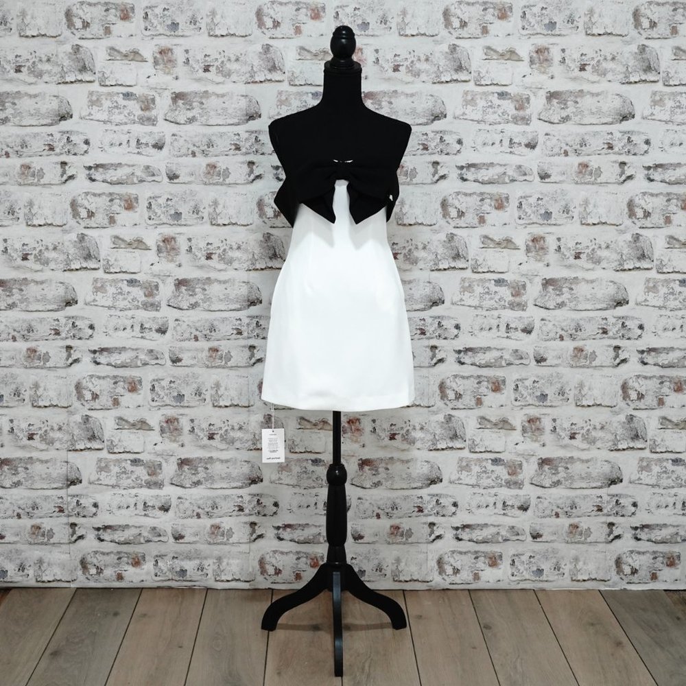 Self-Portrait Black and White Mini Dress